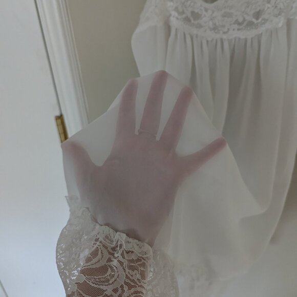 Vintage Victoria's Secret White Sheer Lace Slip Cami Dress - Picture 5 of 5